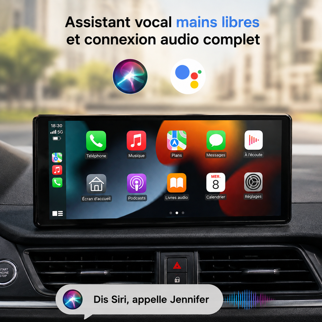 Écran CarPlay avec caméra arrière