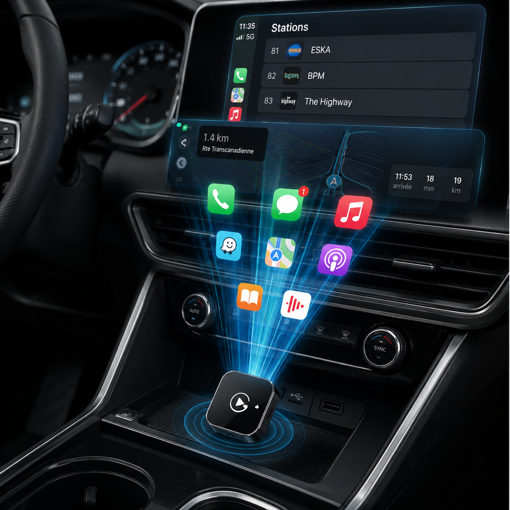 Adaptateur CarPlay et Android Auto sans fil