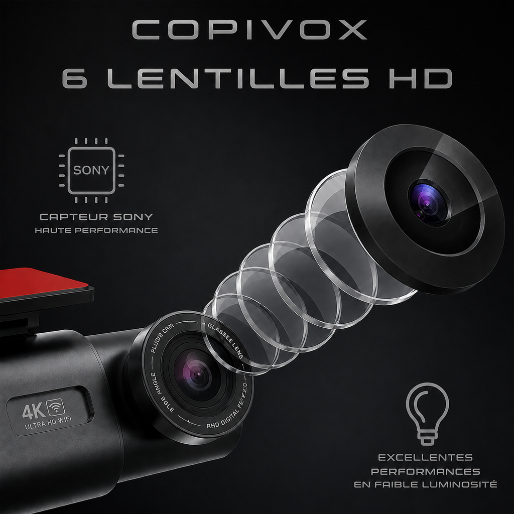 Dashcam 4K avec GPS et Wi-Fi