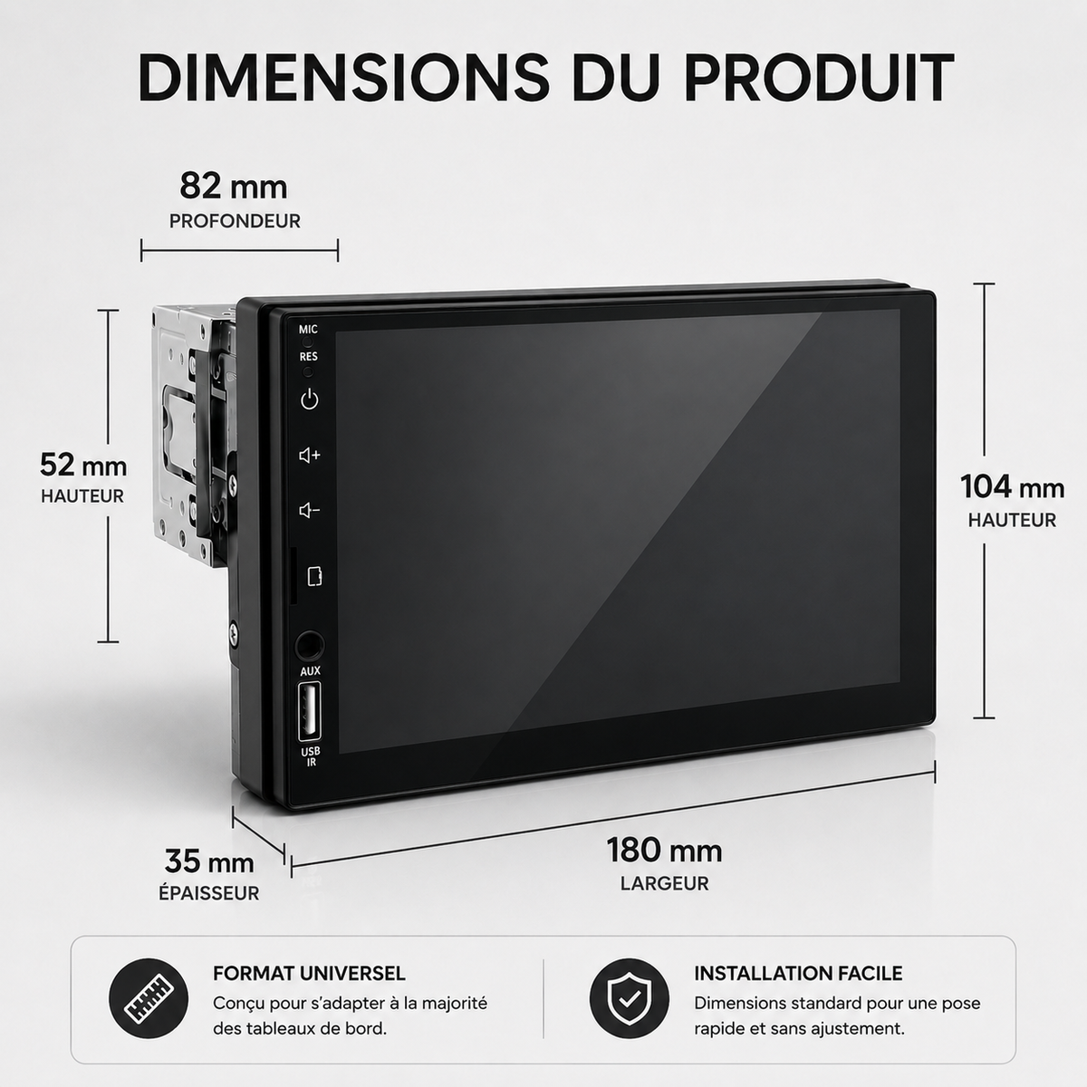 Autoradio CarPlay 7 pouces avec caméra de recul