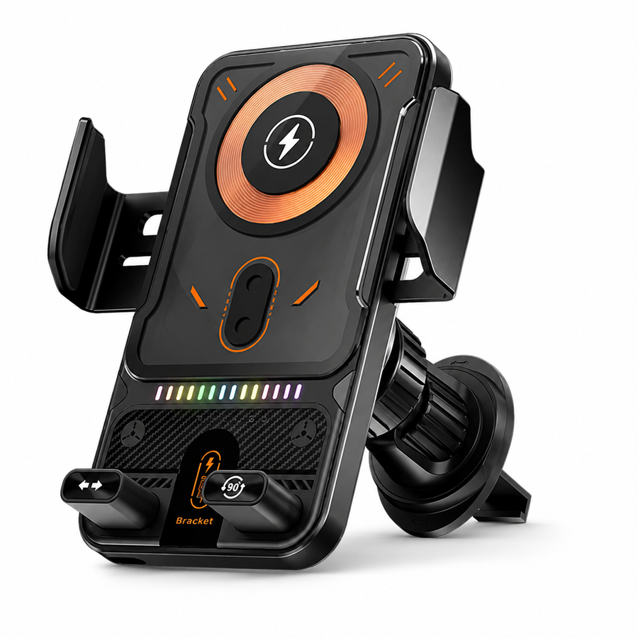 Support téléphone voiture avec charge sans fil 15W