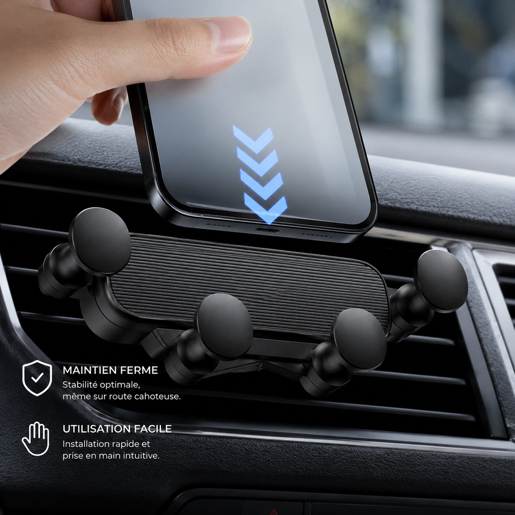 Support téléphone pour grille d’aération voiture