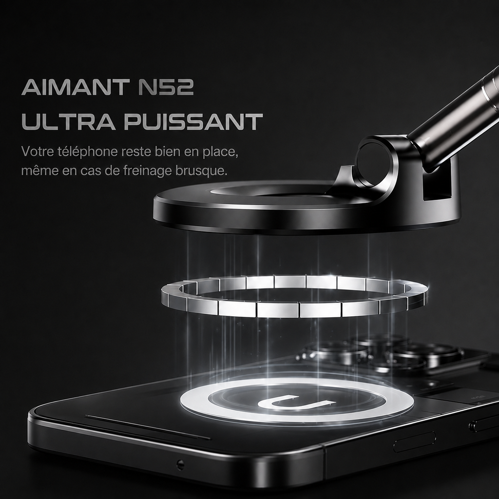 Support téléphone magnétique 360° pour voiture
