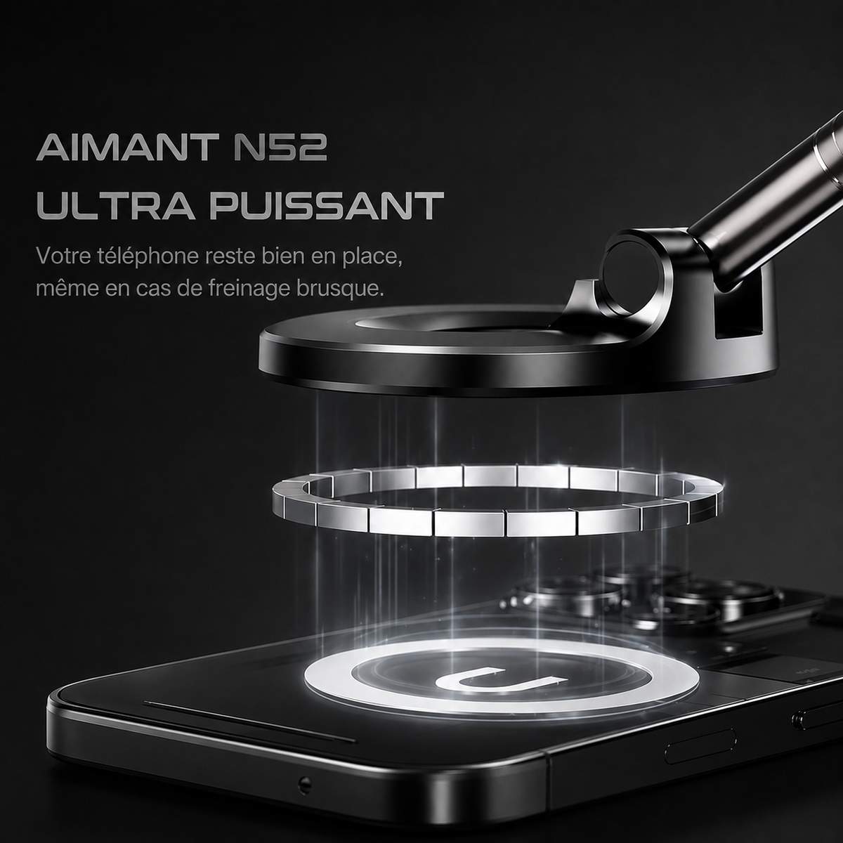 Support téléphone magnétique 360° pour voiture
