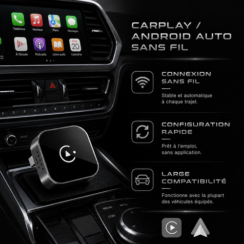 Adaptateur CarPlay et Android Auto sans fil