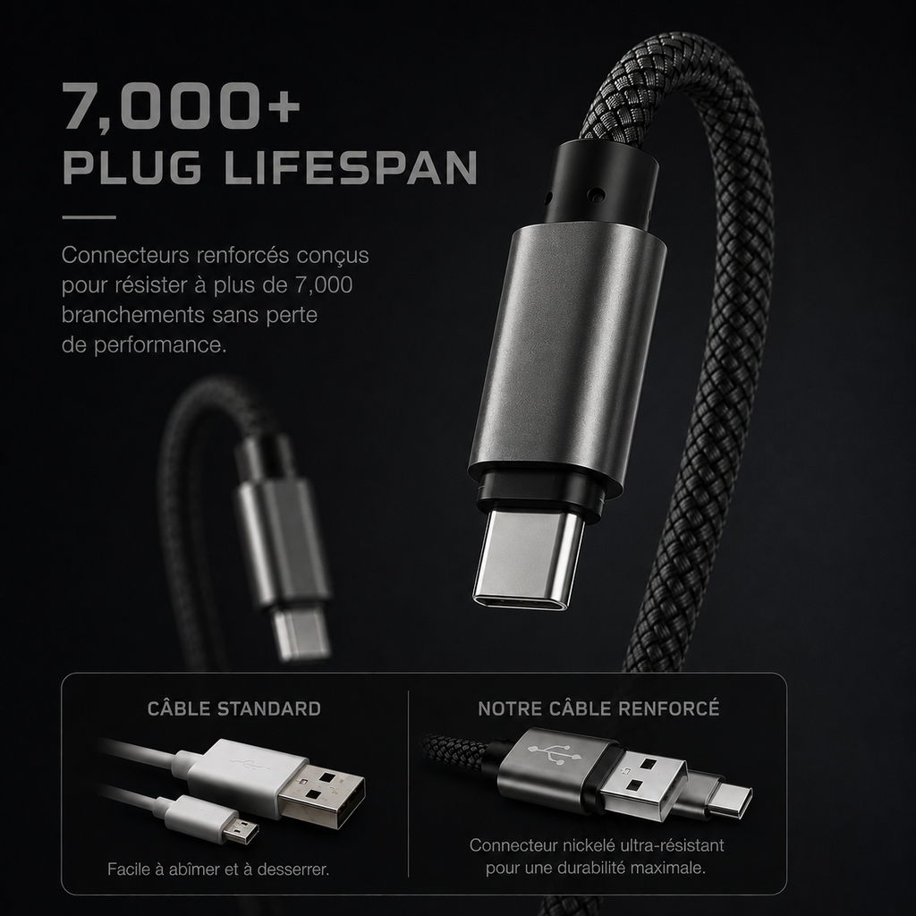 Câble USB vers USB-C renforcé