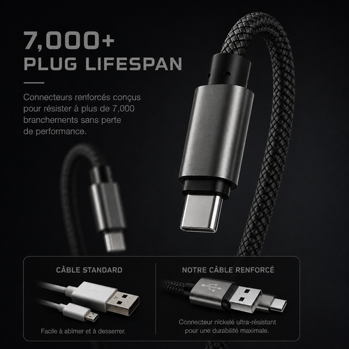 Câble USB vers USB-C renforcé