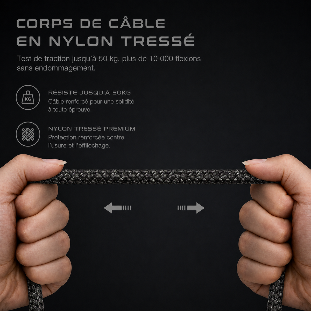 Câble USB vers USB-C renforcé