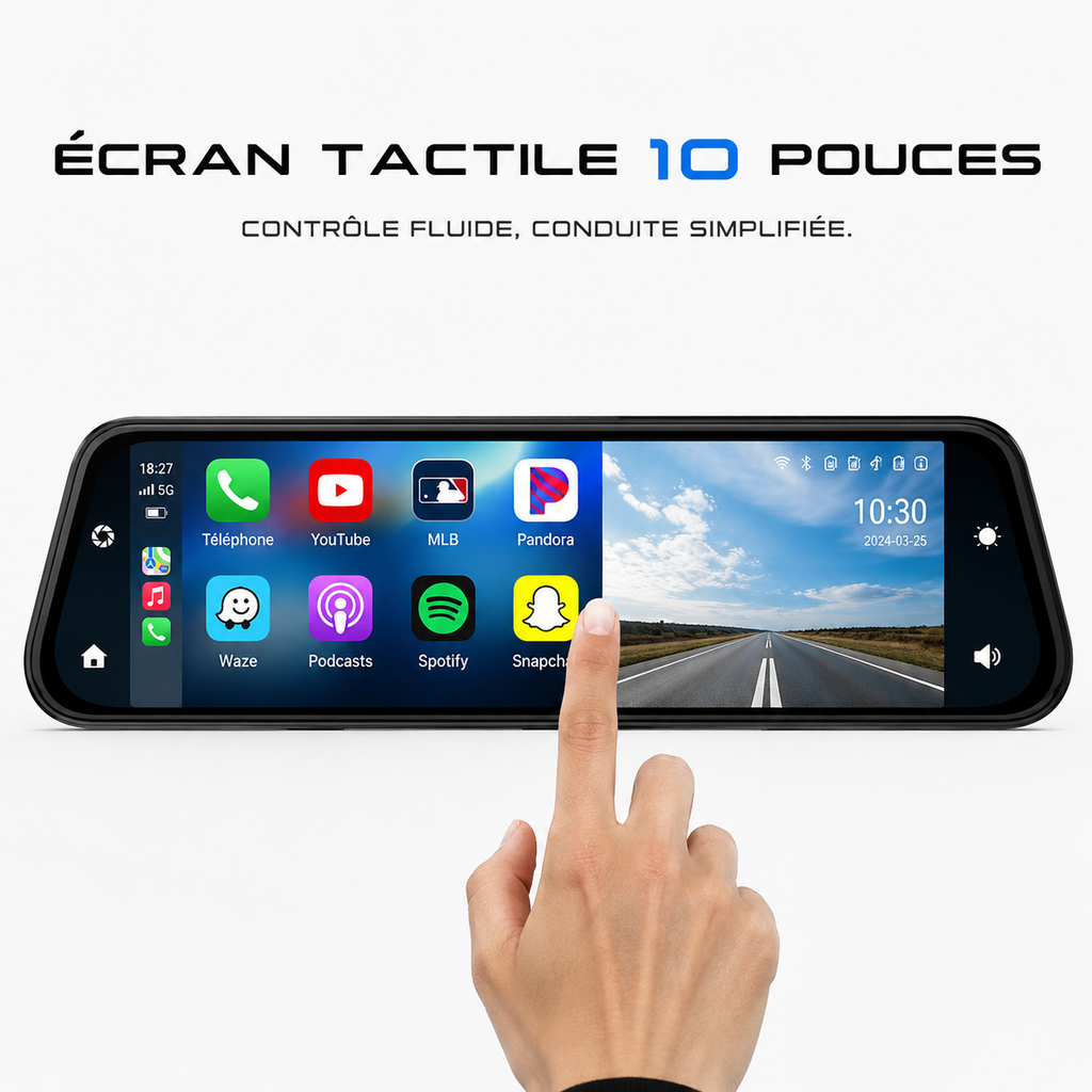 Dashcam rétroviseur avec caméra arrière
