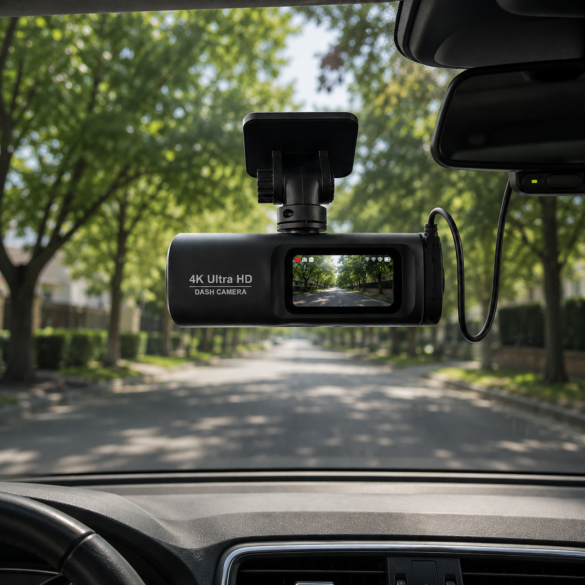 Dashcam avec caméra arrière 4K avec GPS et Wi-Fi